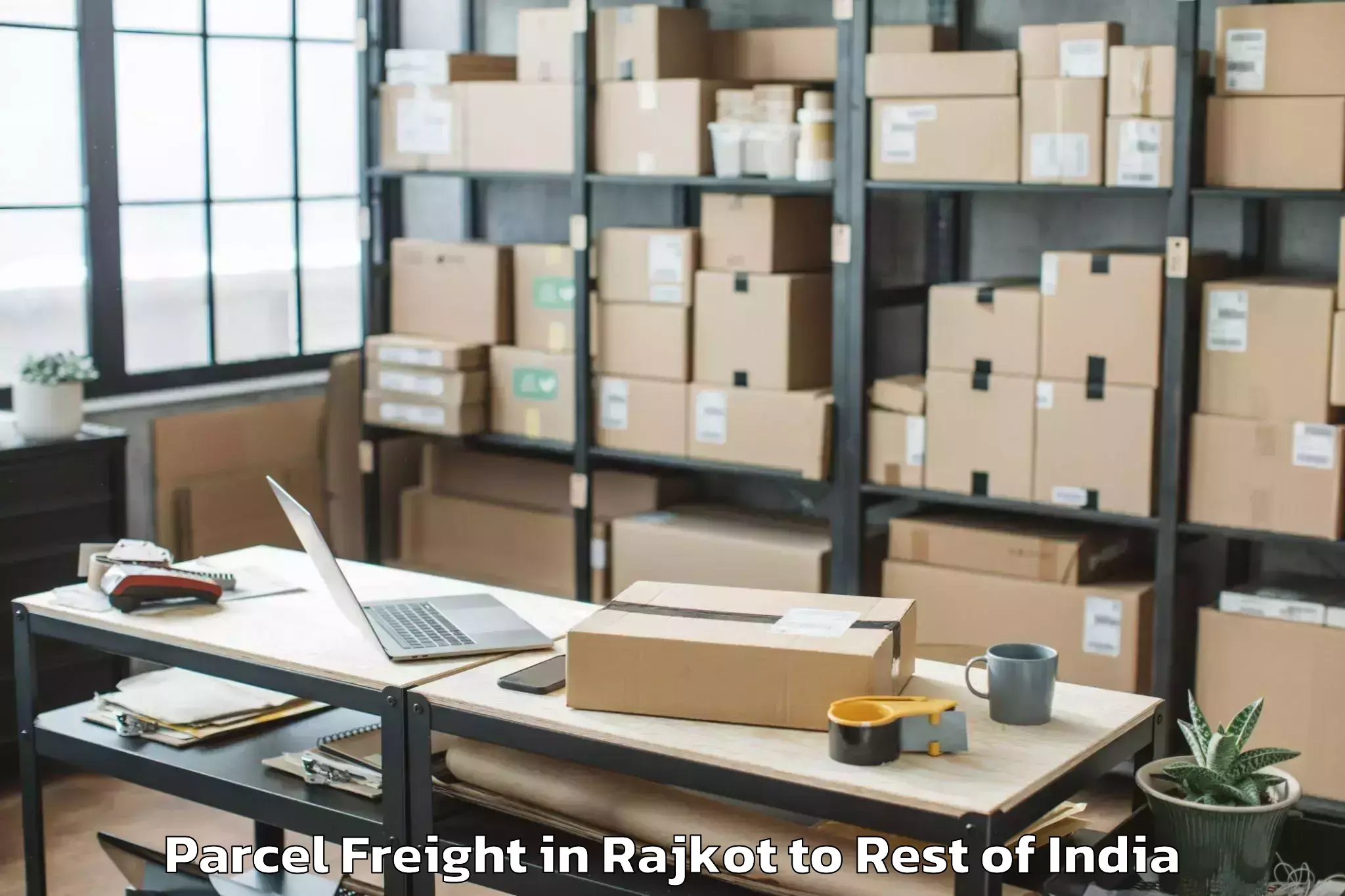 Leading Rajkot to Kalakote Parcel Freight Provider